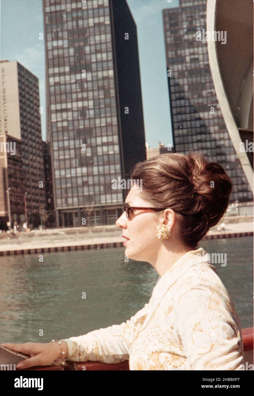 Photo of  downtown Chicago  taken in early sixties by an italian tourist Stock Photo