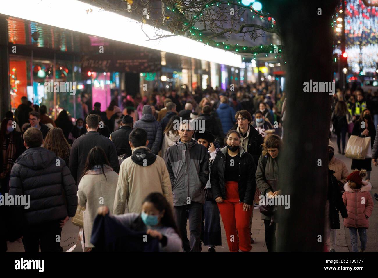 London, UK. 18th Dec, 2021. Oxford street busy with shoppers on the last full weekend before Christmas Day. Some confidence has returned to the high street but numbers of the Omnicron variant continue to surge. Credit: Tommy London/Alamy Live News Stock Photo
