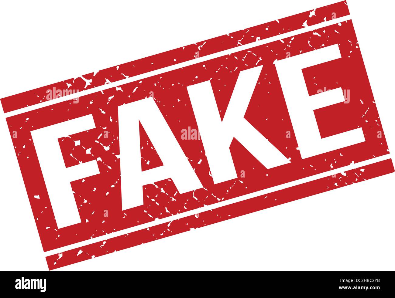 Red Grunge Fake Rubber Stamp Isolated On White Background Stock Vector ...
