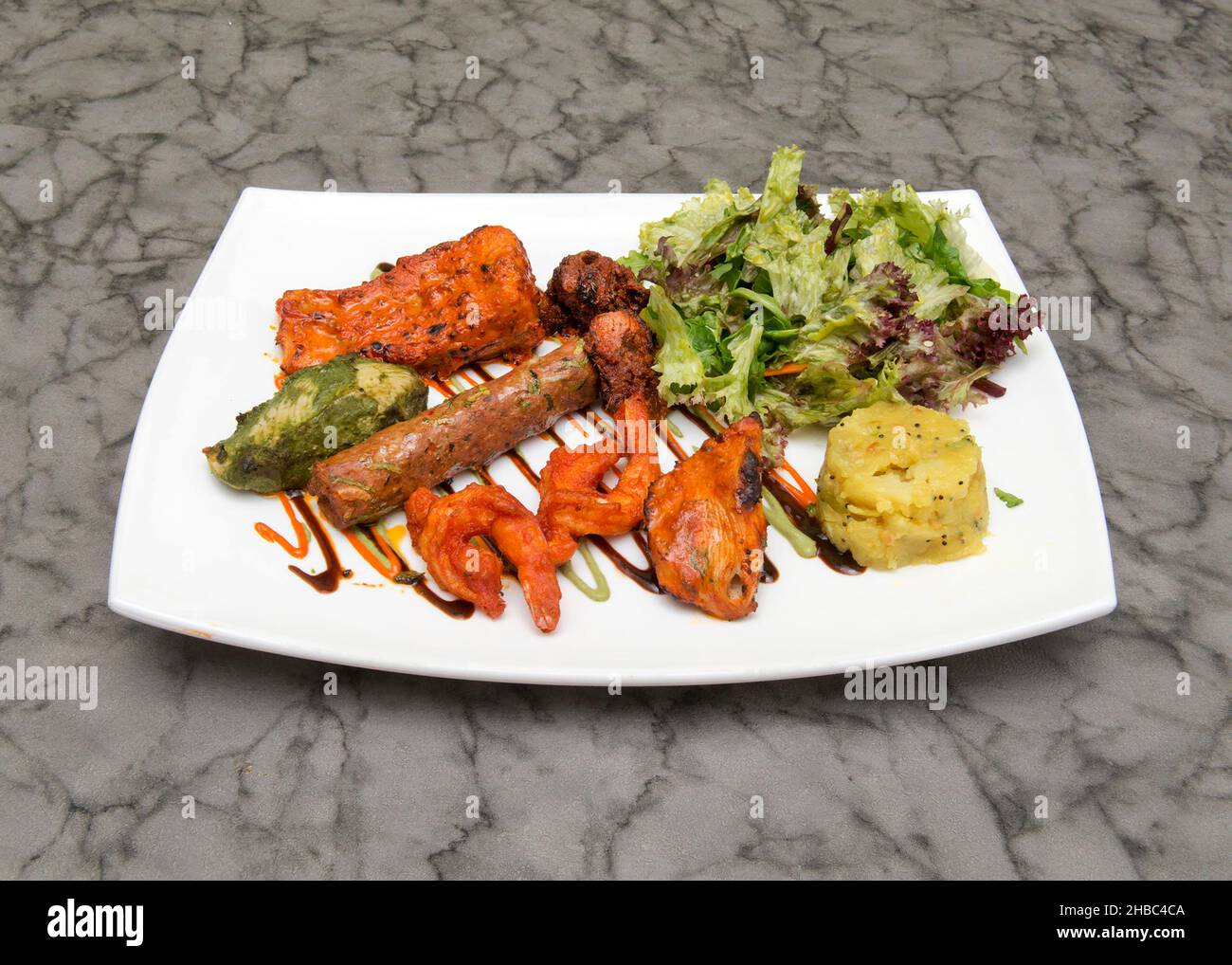 Charminar kebab platter Indian food Stock Photo