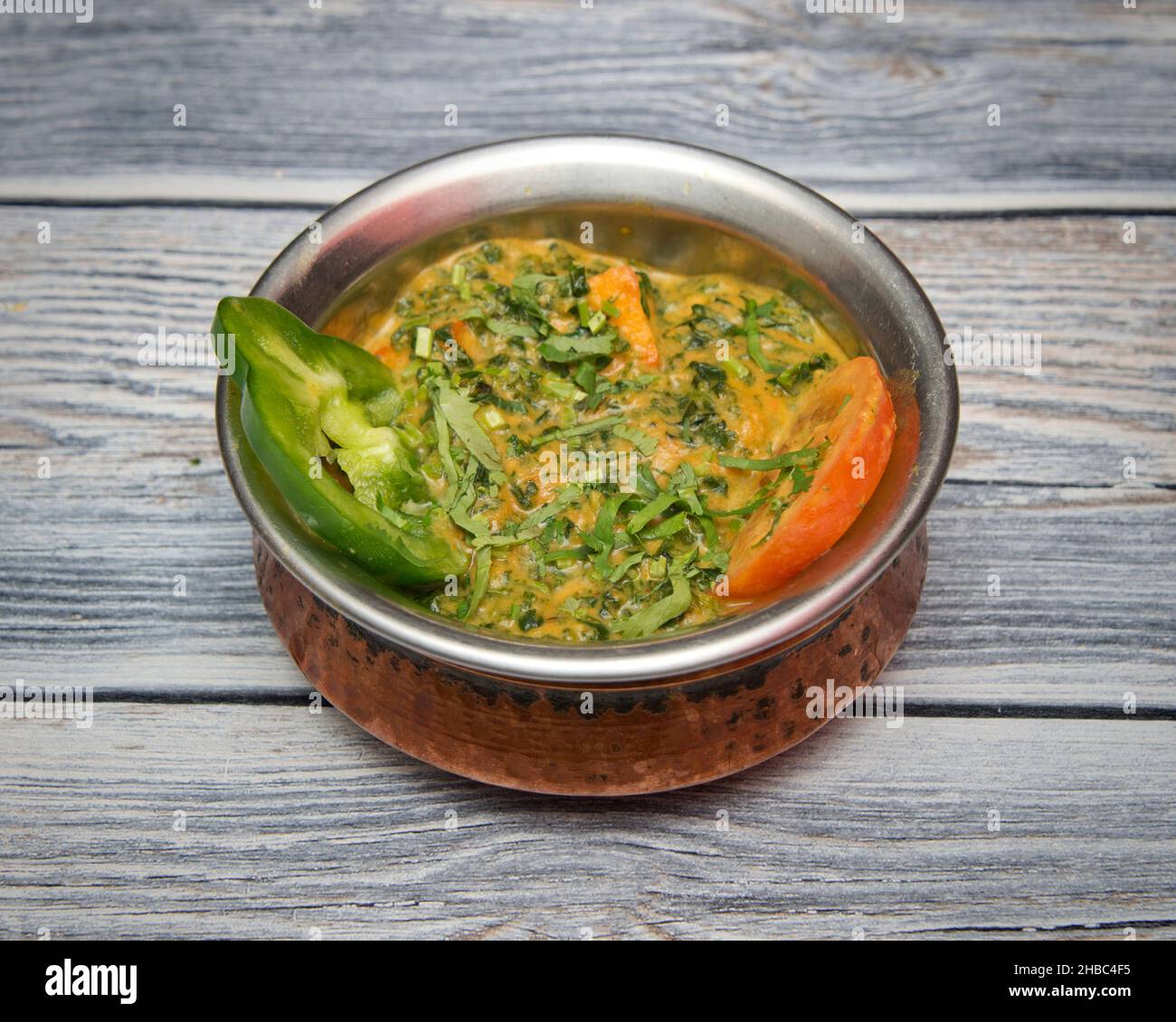 Sag paneer Indian food Stock Photo