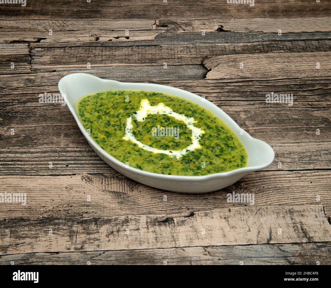 Spinach lentil Indian food Stock Photo