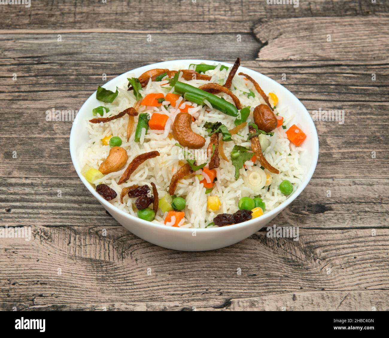 Vegetable pilau Indian food Stock Photo