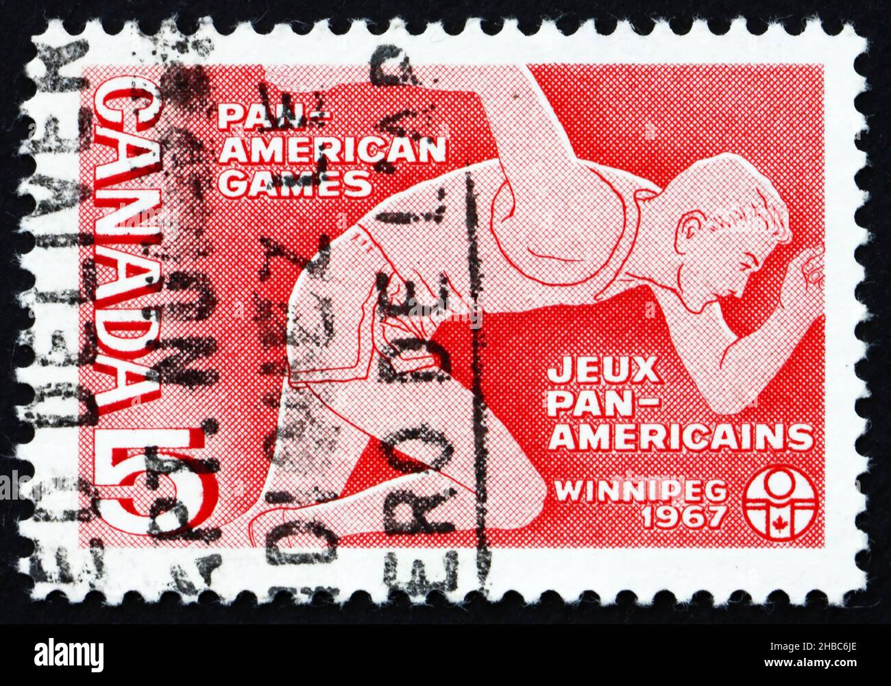 CANADA CIRCA 1967 a stamp printed in the Canada shows Runner, Pan