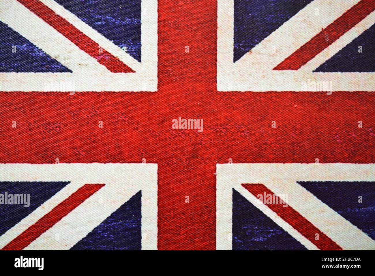 The British flag printed on canvas Stock Photo - Alamy