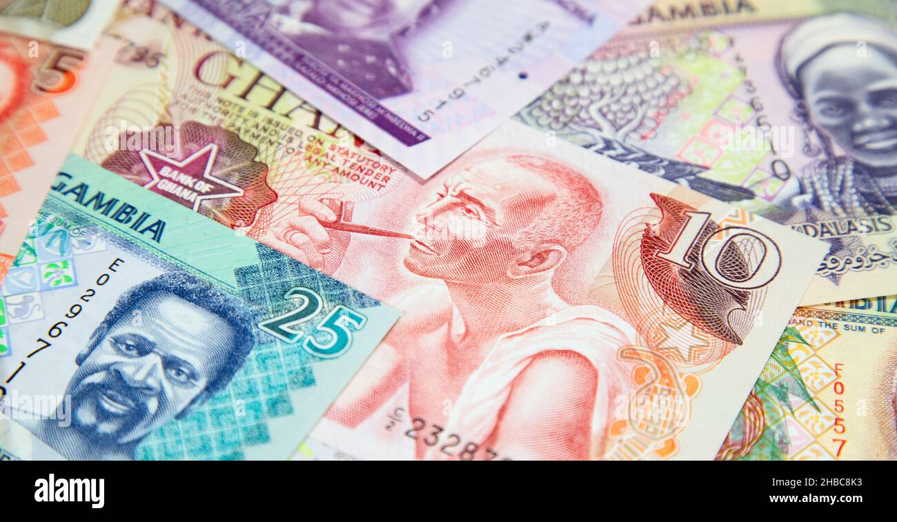 Variety of the African banknotes Stock Photo - Alamy