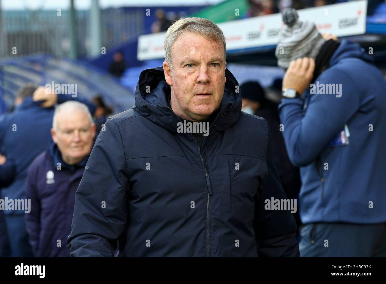 Birkenhead, UK. 18th Dec, 2021. Leyton Orient Manager Kenny Jackett looks on. EFL Skybet Football league two match, Tranmere Rovers v Leyton Orient at Prenton Park, Birkenhead, Wirral on Saturday 18th December 2021. this image may only be used for Editorial purposes. Editorial use only, license required for commercial use. No use in betting, games or a single club/league/player publications.pic by Chris Stading/Andrew Orchard sports photography/Alamy Live News Credit: Andrew Orchard sports photography/Alamy Live News Stock Photo