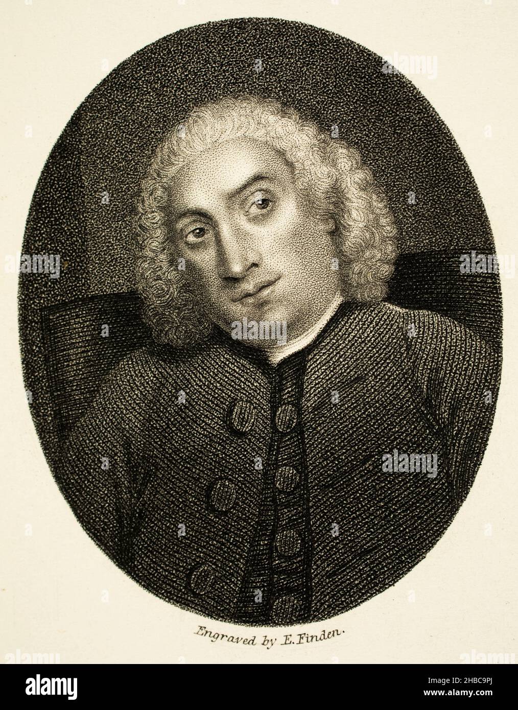 1859 engraved illustration of Dr Samuel Johnson, engraving by Edward Francis Finden for Boswell’s Life of Johnson, published in 1866 Stock Photo