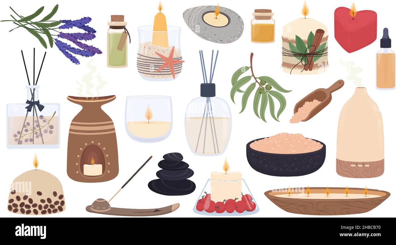 Lavender scented oil candle Stock Vector Images Alamy