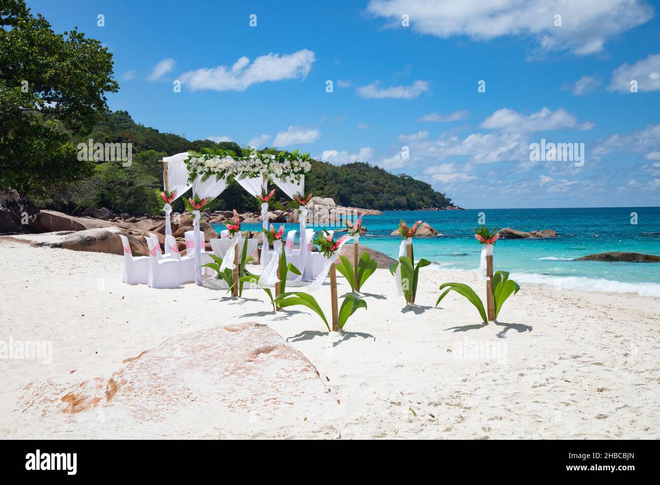 Wedding Ceremony On The Famous Anse Lazio Beach On The Praslin Island Wedding Ceremony On The Famous Anse Lazio Beach On The Praslin Island