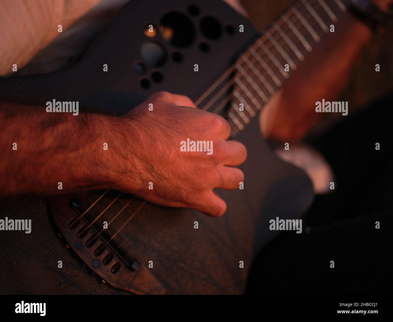 Guitar saddle bridge close up hi-res stock photography and images - Alamy
