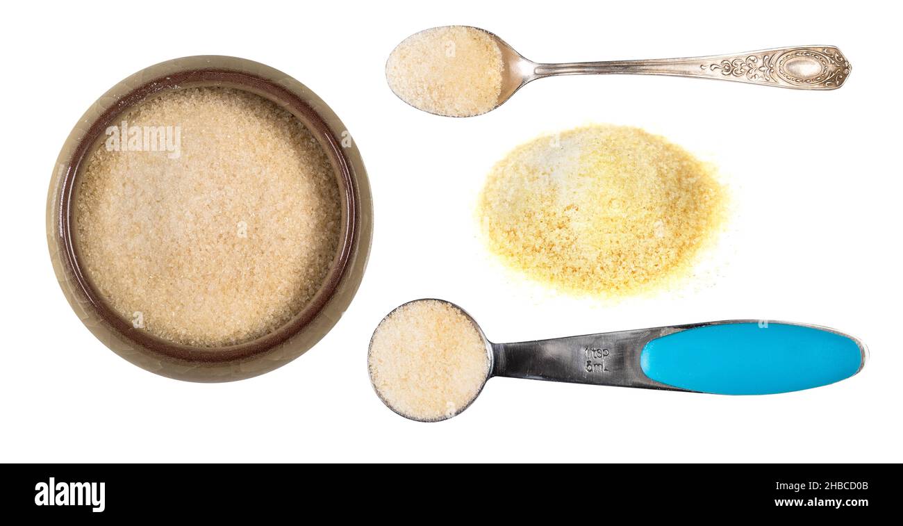 set of crystalline beef gelatine cutout on white background Stock Photo Alamy