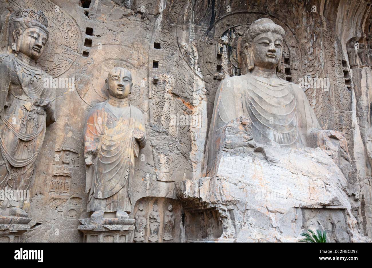 Famous Longmen Grottoes (statues of Buddha and Bodhisattvas carved in