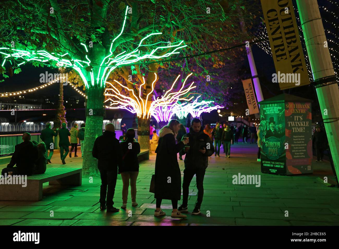 Christmas lights at the Southbank Centre, London, England, Great