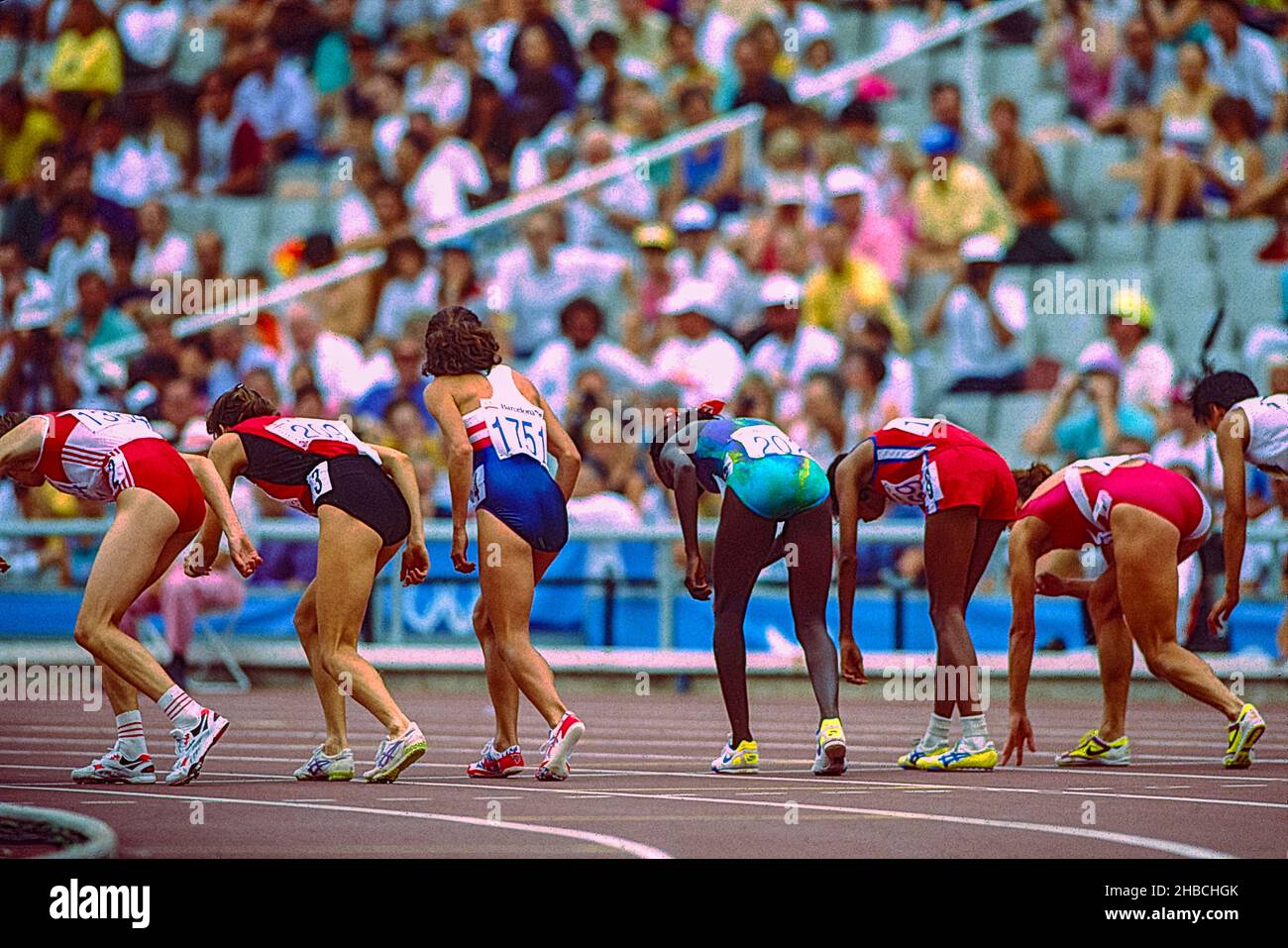 PattiSue Plumer (USA) -1751-at the start of the women's 1500m R1 H3 at the 1992 Olympic Summer Games. Stock Photo