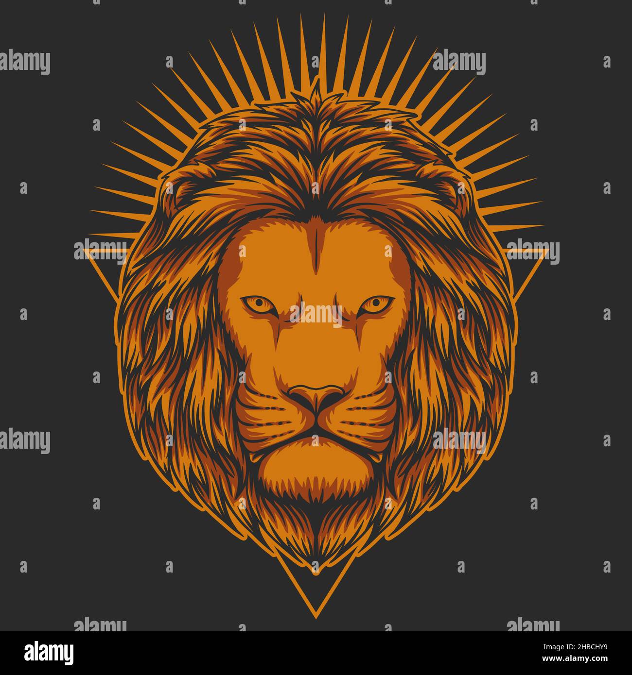 Lion head vector illustration Stock Vector