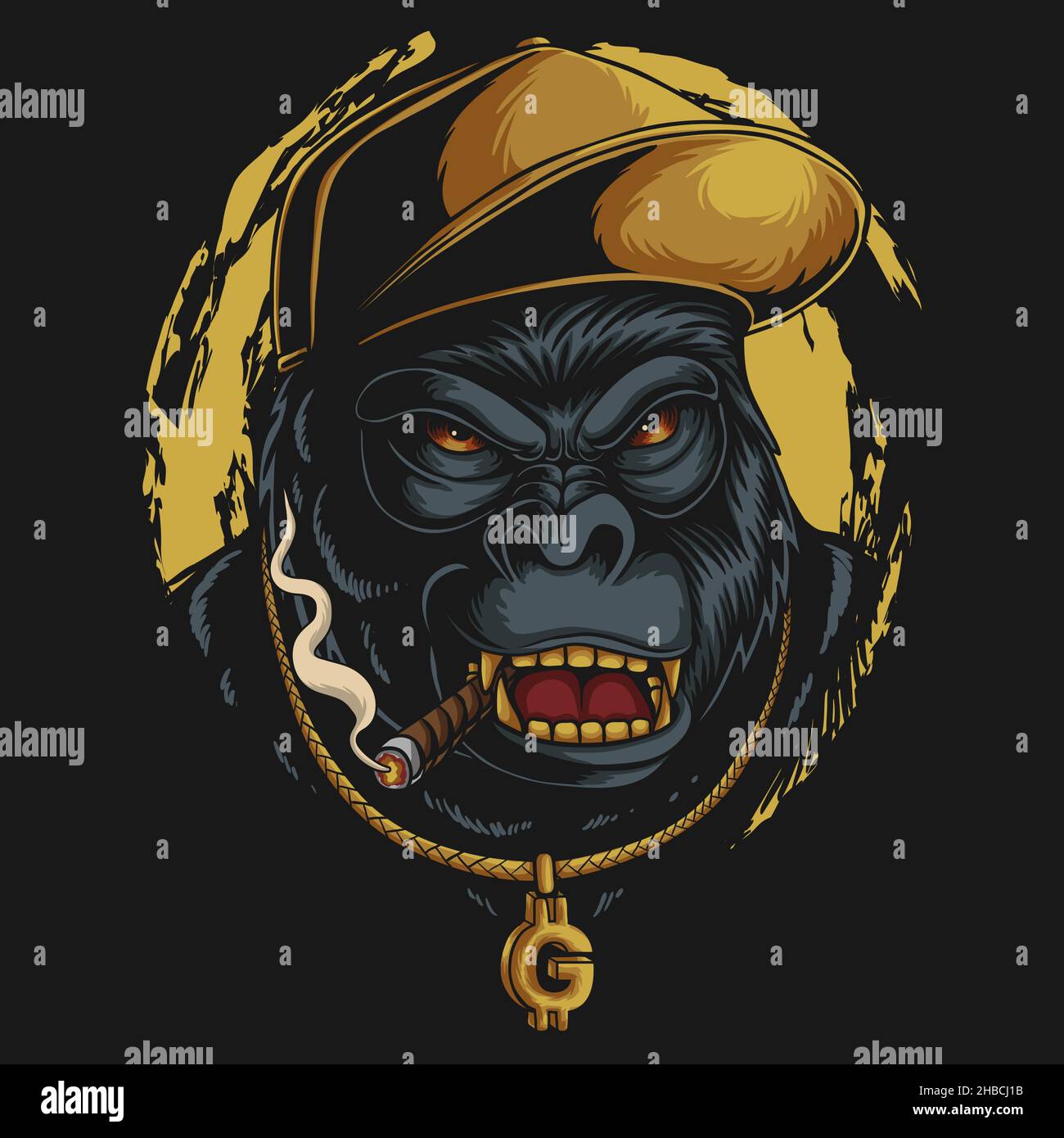 Gorilla Hip hop vector illustration Stock Vector
