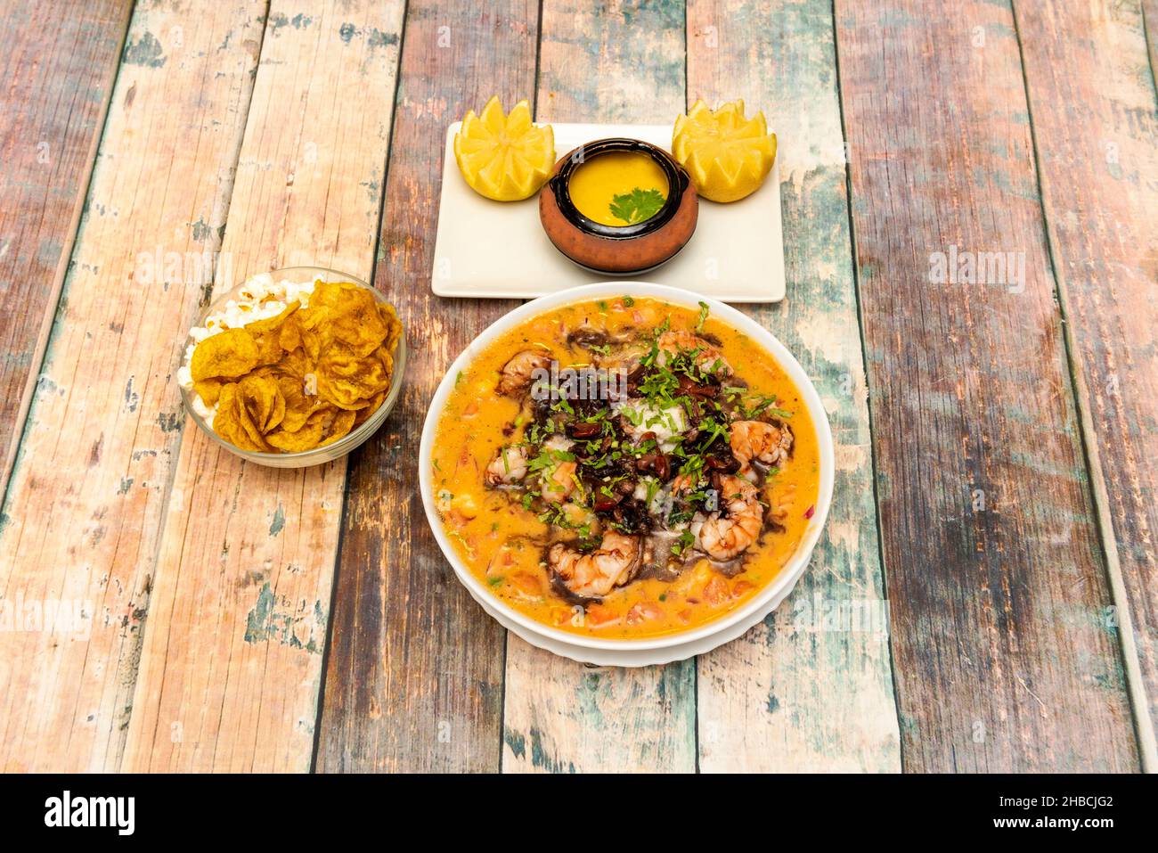 Ceviche is a dish that consists of a marinade of fish, seafood or both