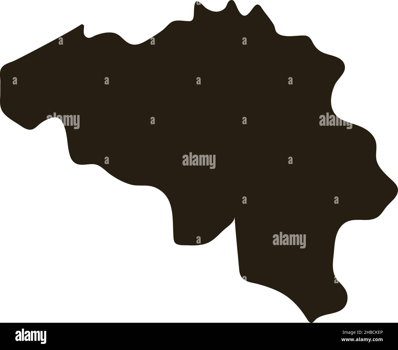 Map of Belgium. Solid black map vector illustration Stock Vector Image ...