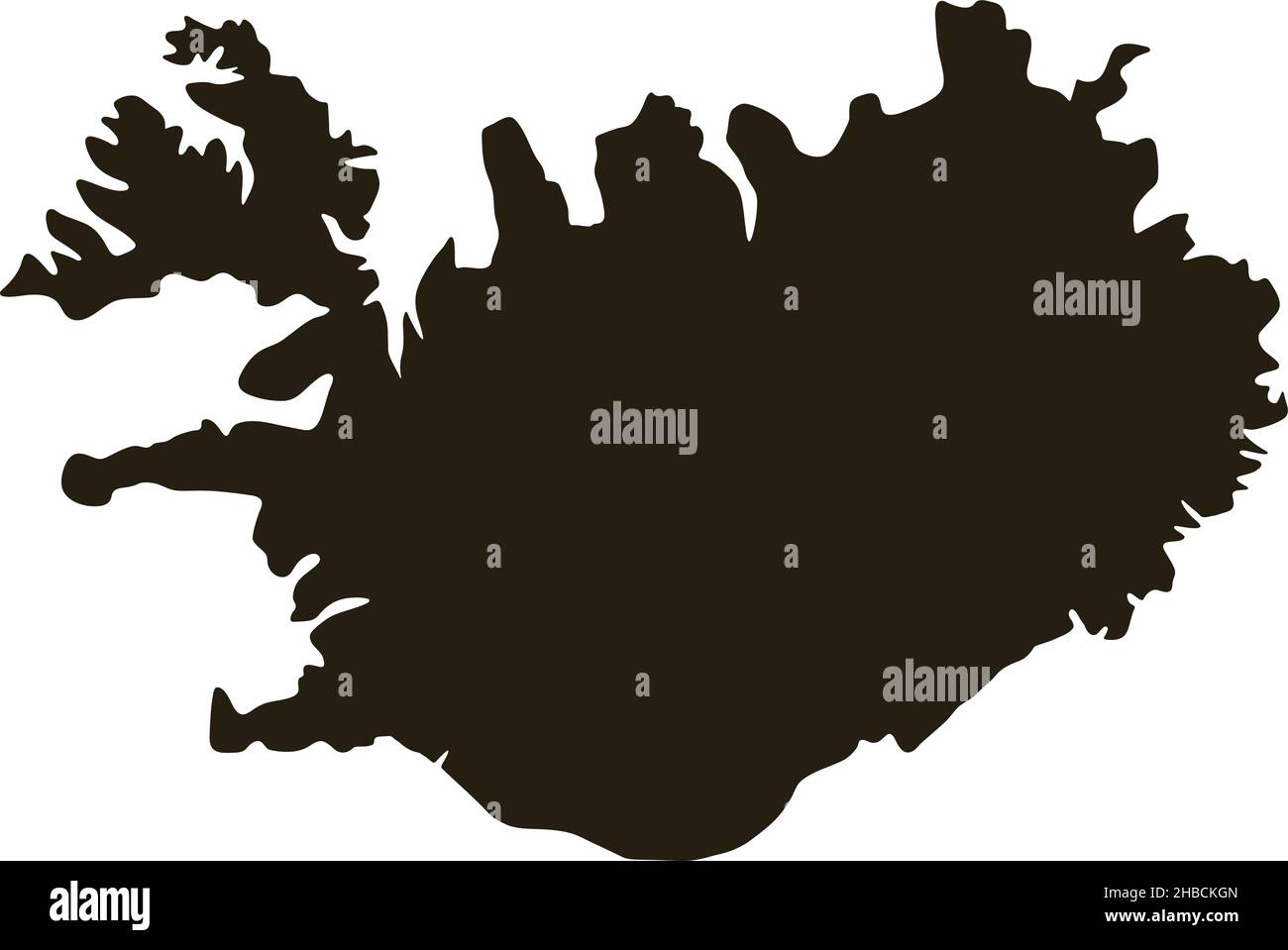 Map of Iceland. Solid black map vector illustration Stock Vector Image ...