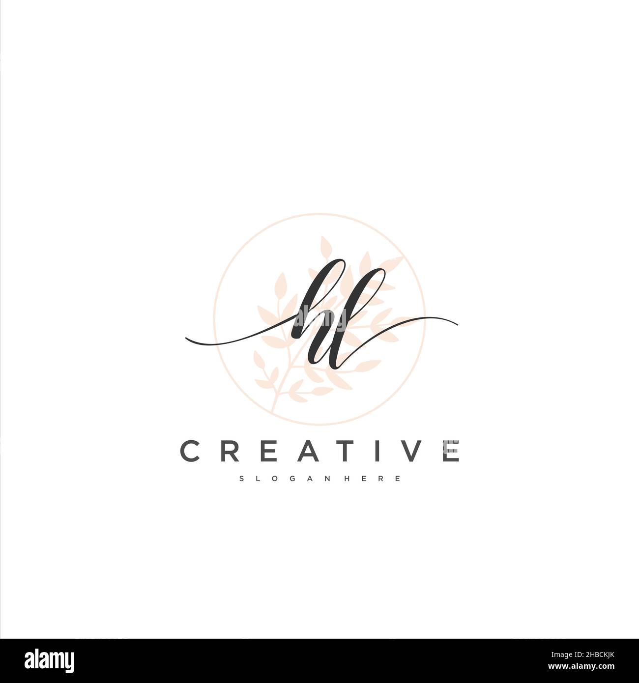 HL Initial handwriting minimalist geometric logo template vector art ...