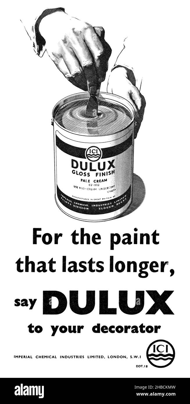 1954 British advertisement for Dulux Paint by ICI Stock Photo Alamy