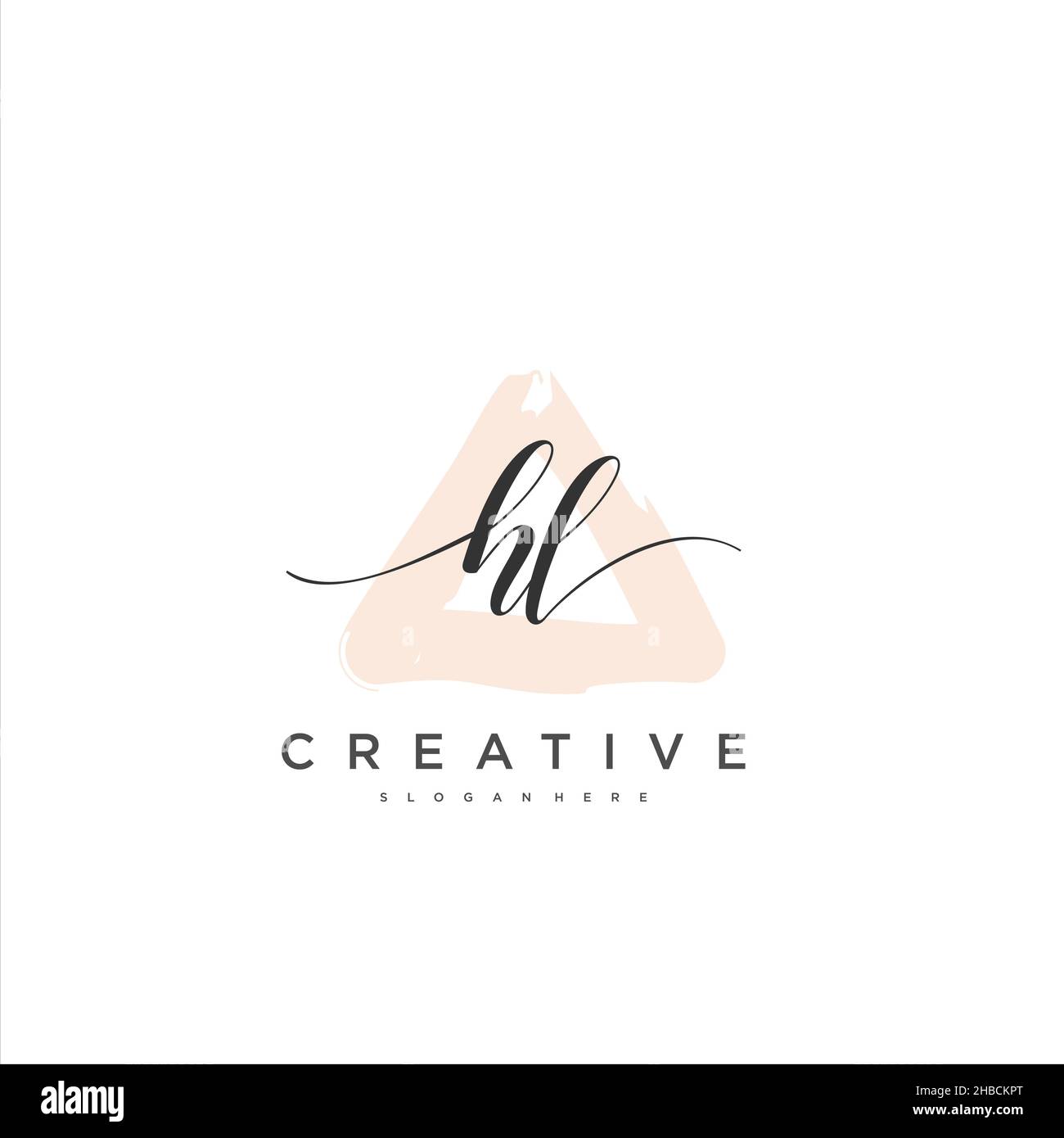 HL Initial handwriting minimalist geometric logo template vector art ...