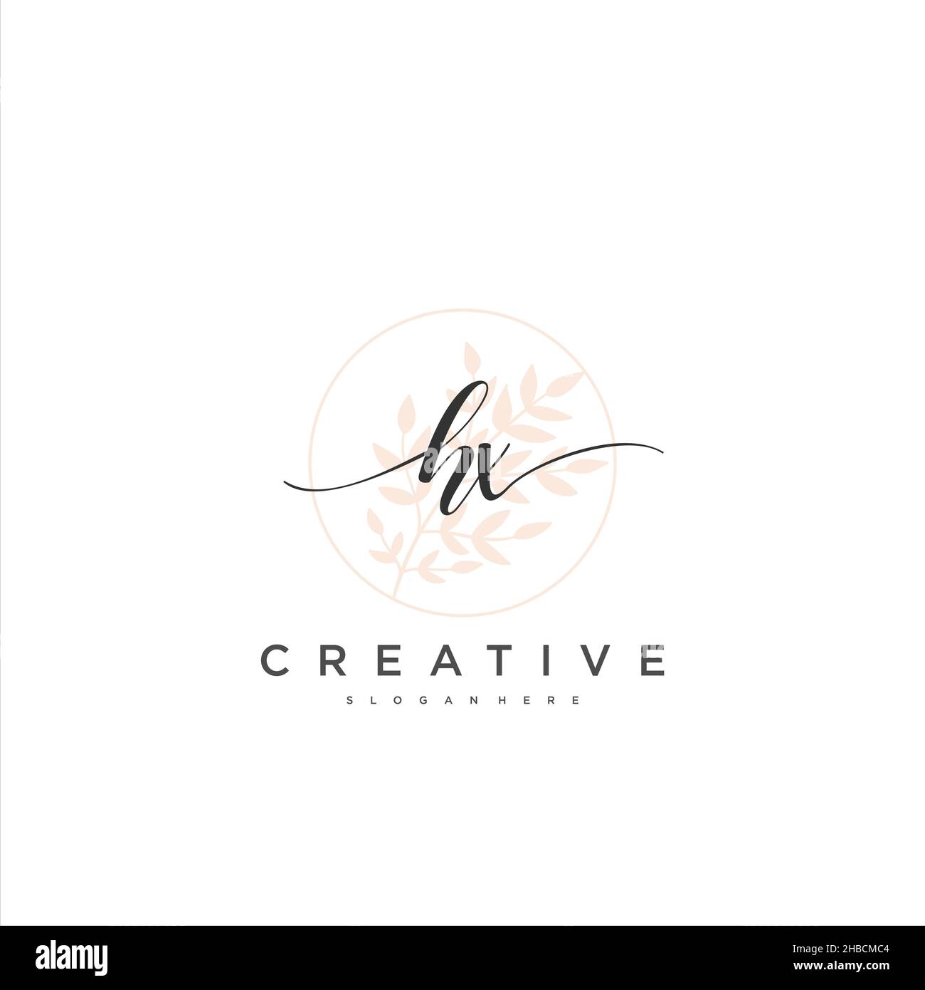 HX Initial handwriting minimalist geometric logo template vector art, Logo for business beauty, fashion, and other art Stock Vector