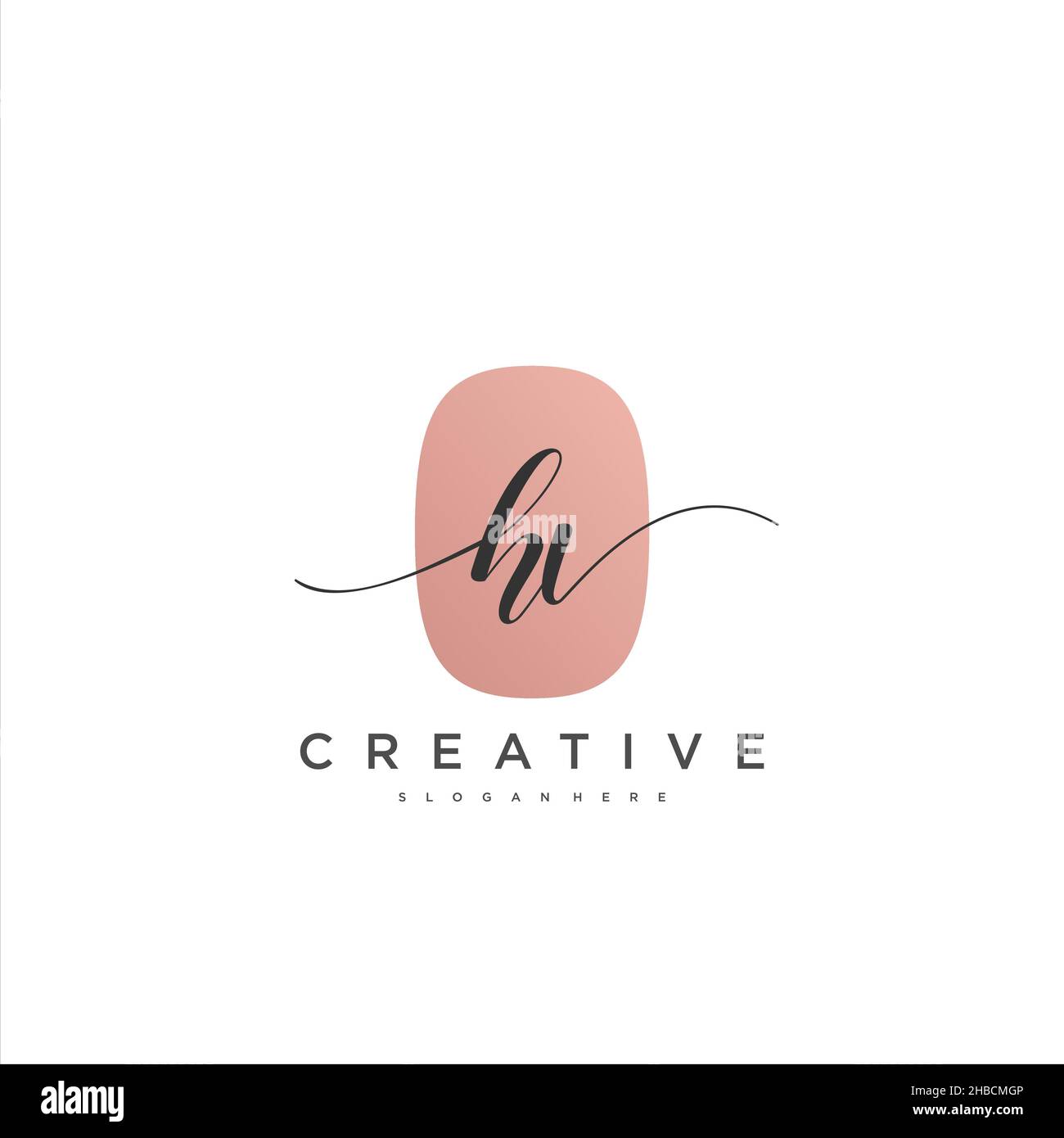 HV Initial handwriting minimalist geometric logo template vector art ...