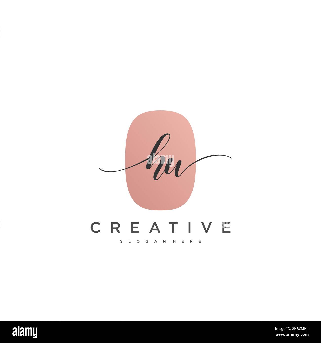 HW Initial handwriting minimalist geometric logo template vector art ...