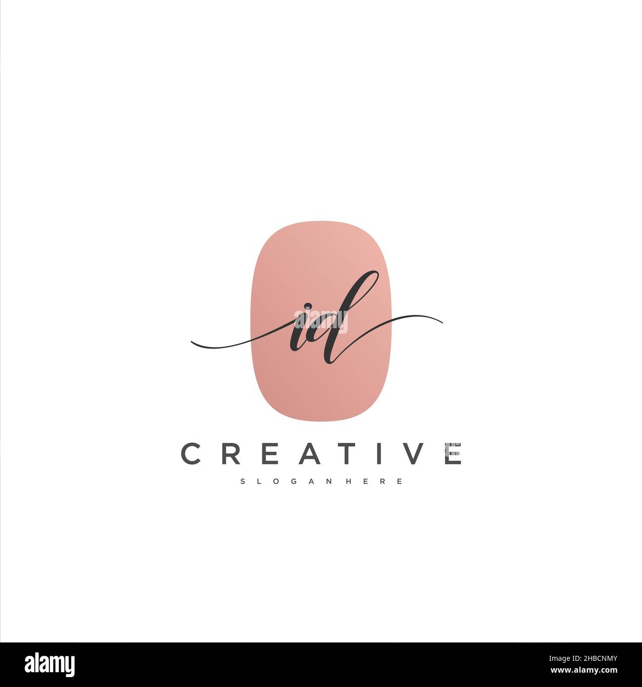 ID Initial handwriting minimalist geometric logo template vector art, Logo for business beauty, fashion, and other art Stock Vector