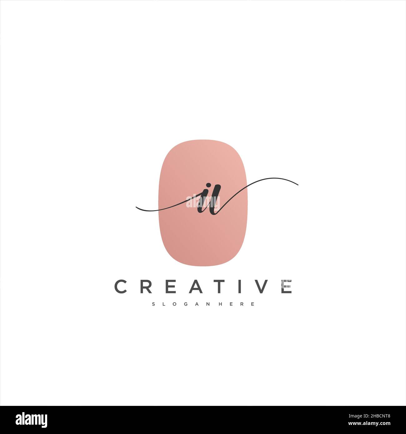 IV Initial handwriting minimalist geometric logo template vector art ...