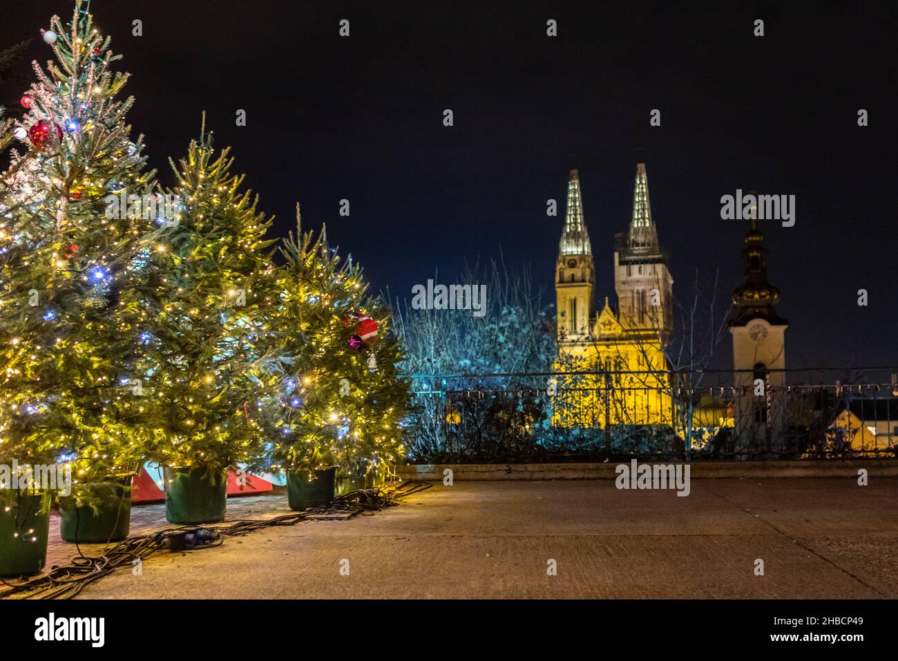 Zagreb, Croatia December 2021. Advent, Christmas decorations in the Zagreb, Croatia December 2021. Advent, Christmas decorations in the