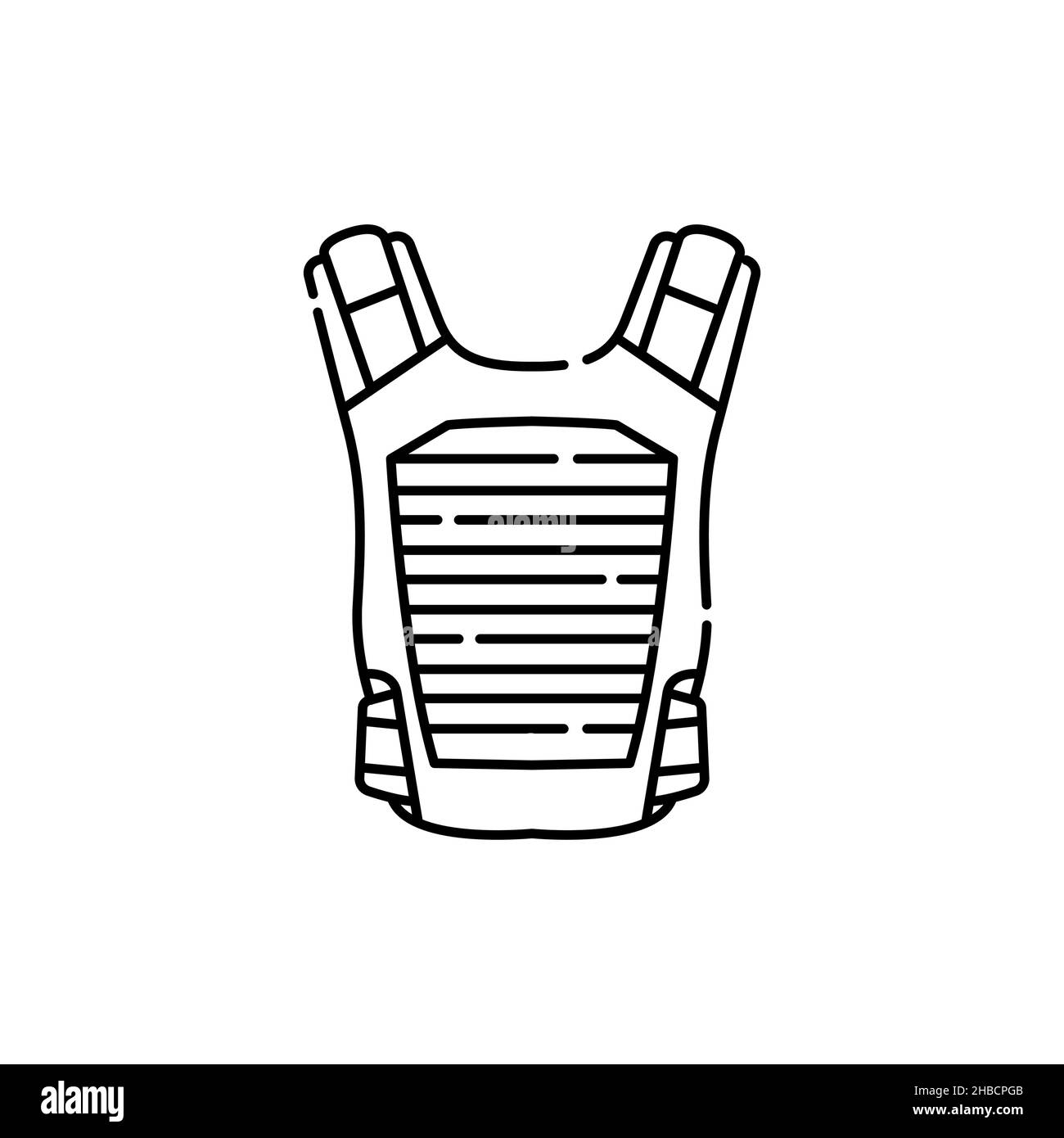Bulletproof vest color line icon. Disability. Isolated vector element