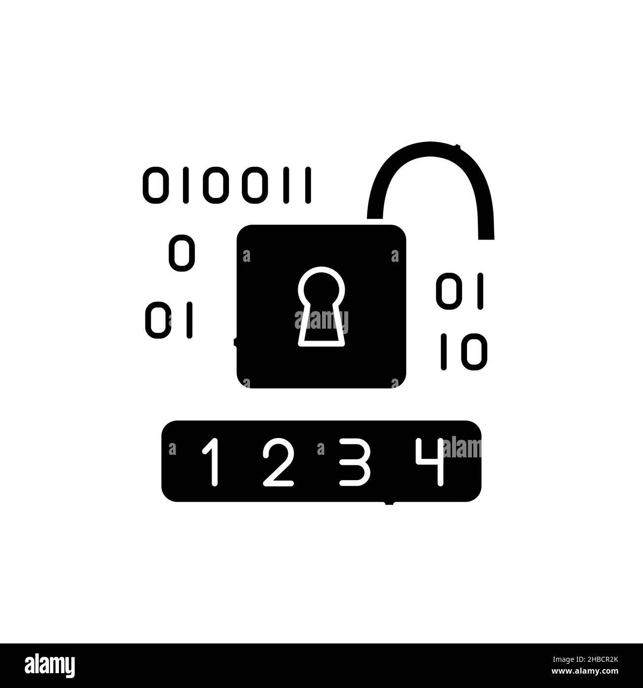 Decryption color line icon. Isolated vector element. Outline pictogram ...