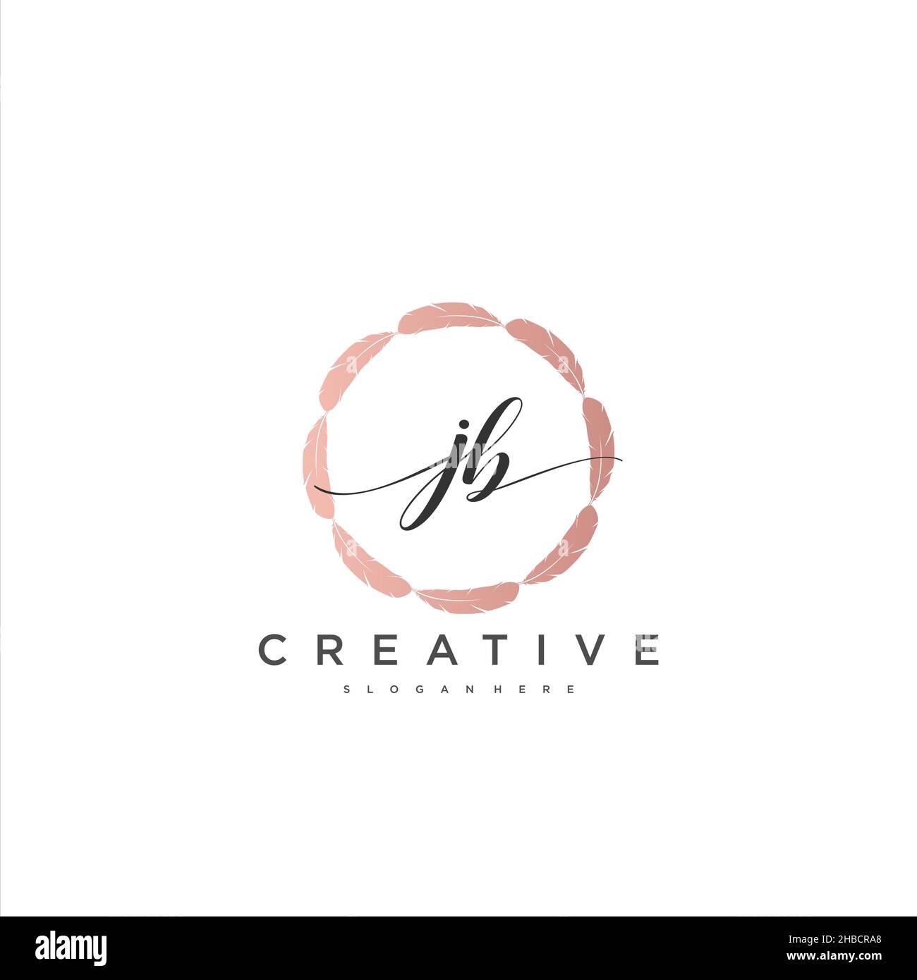 JB Initial handwriting minimalist geometric logo template vector art ...