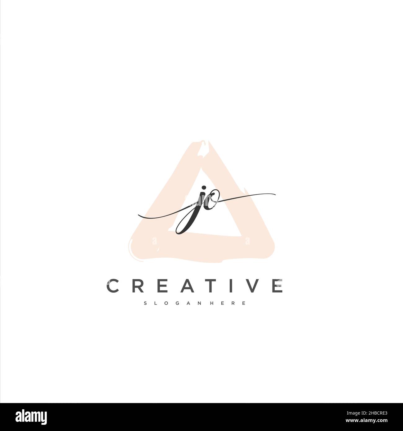 JO Initial handwriting minimalist geometric logo template vector art ...