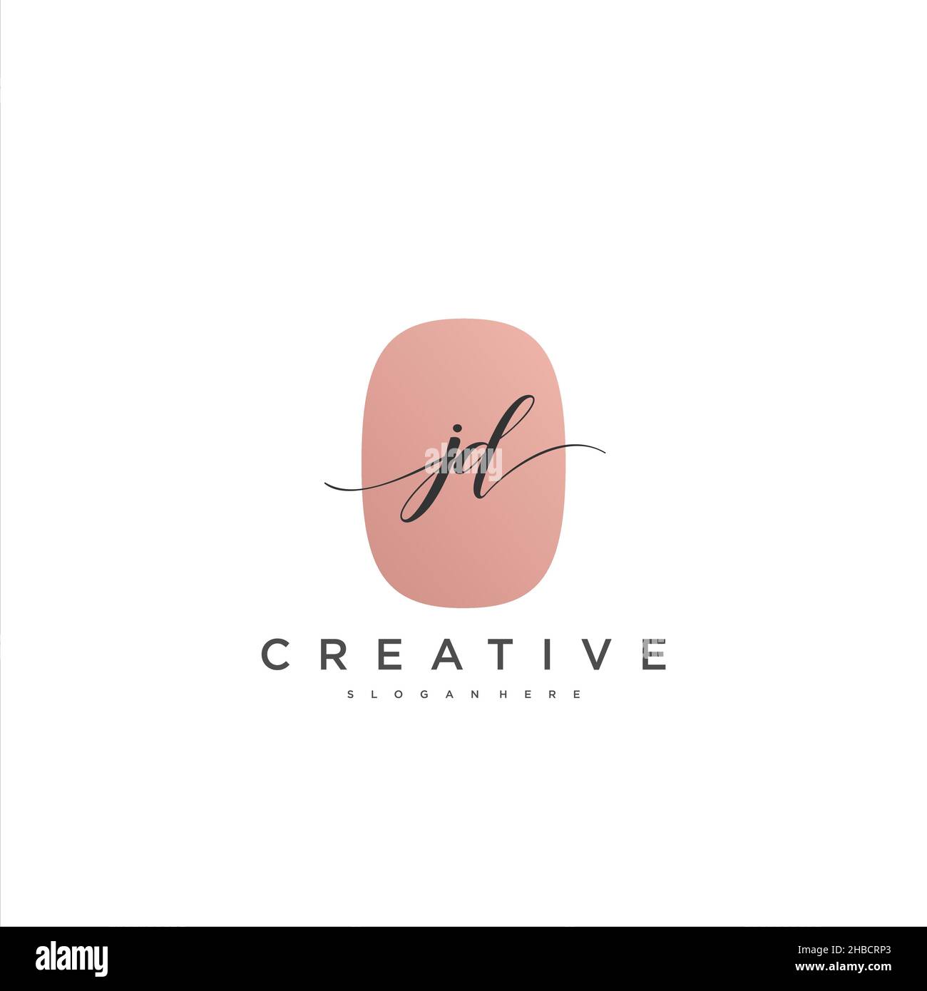 JD Initial handwriting minimalist geometric logo template vector art, Logo for business beauty, fashion, and other art Stock Vector