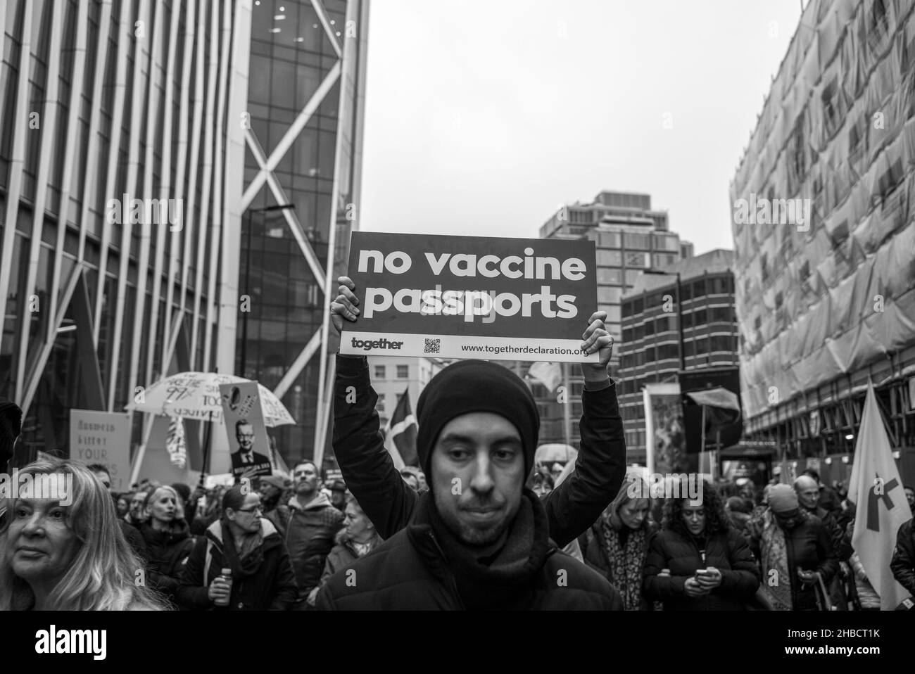 Anti Vaccine March in London, 18th December 2021 Stock Photo - Alamy