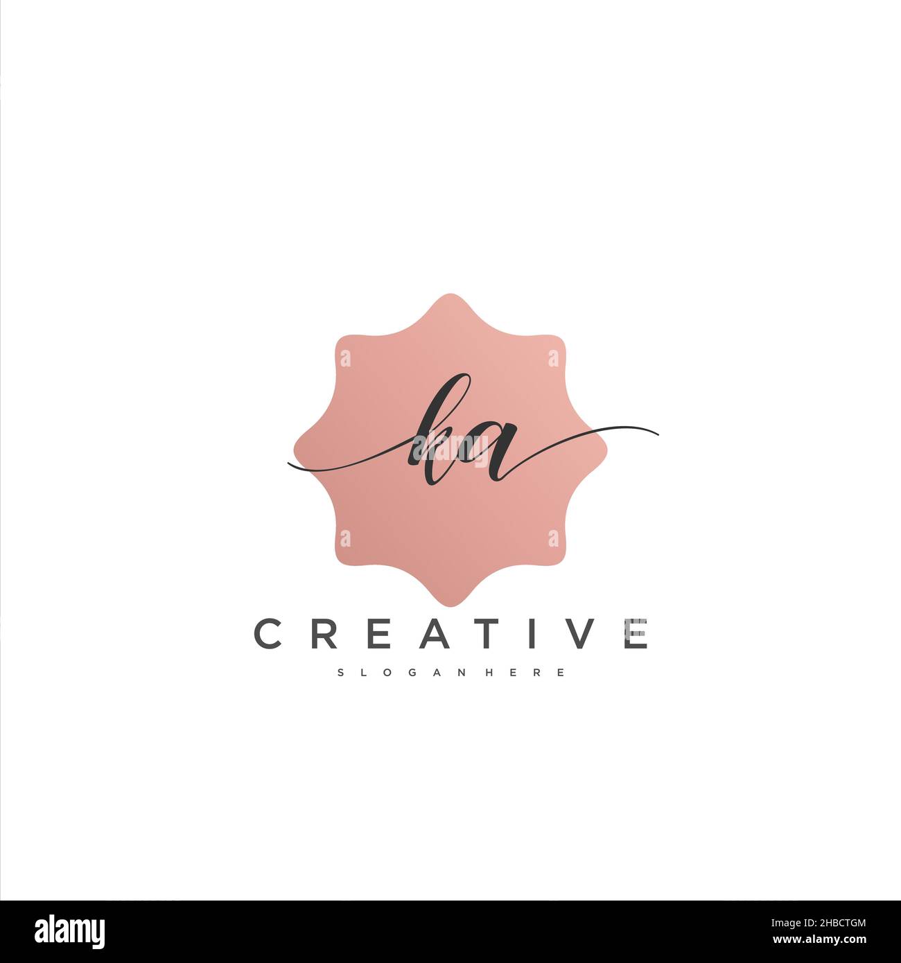 KA Initial handwriting minimalist geometric logo template vector art ...