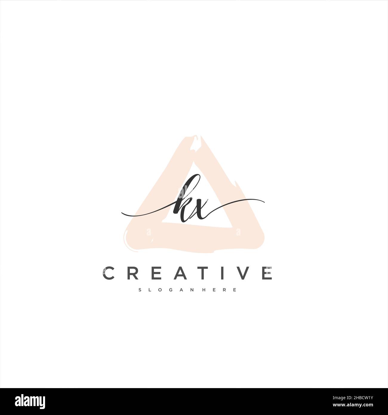 KX Initial handwriting minimalist geometric logo template vector art ...