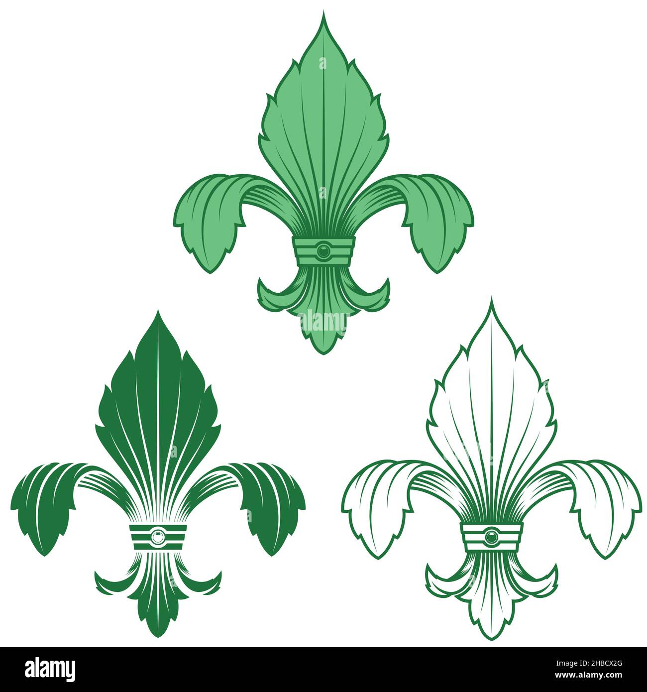 Fleur de lis vector design, representation of the fleur de lis, symbol used in medieval heraldry Stock Vector