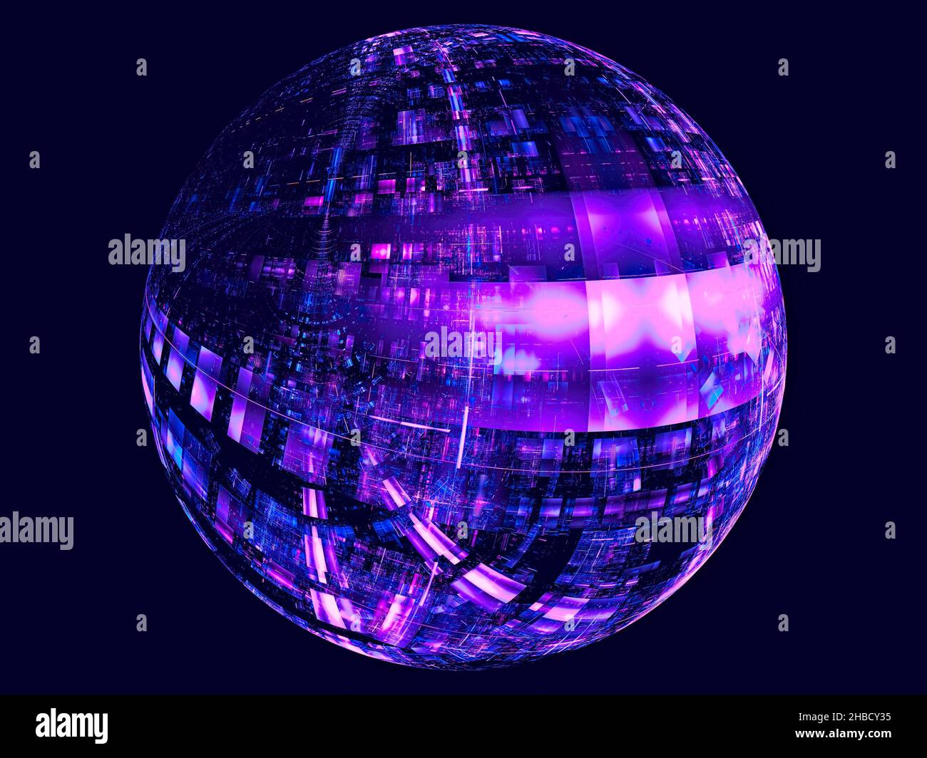 Sphere with technology texture on the surface - abstract 3d ...