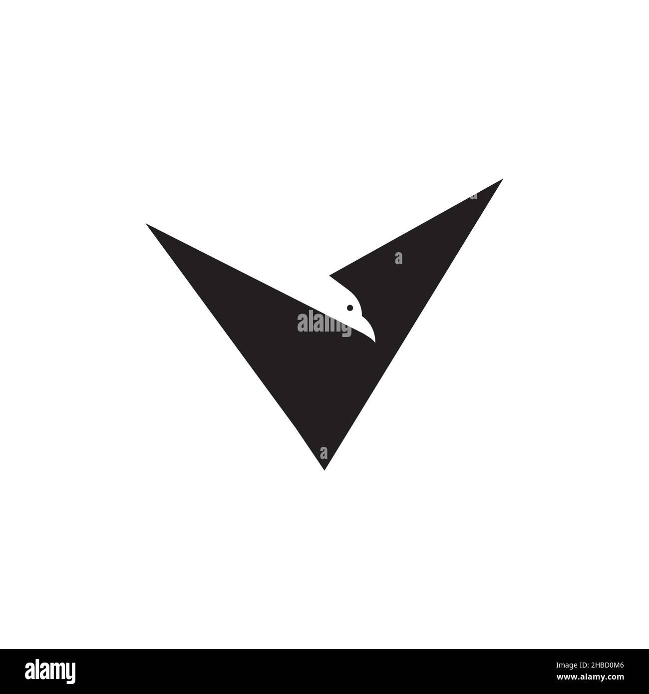 minimalist triangle shape bird modern logo design vector graphic symbol ...