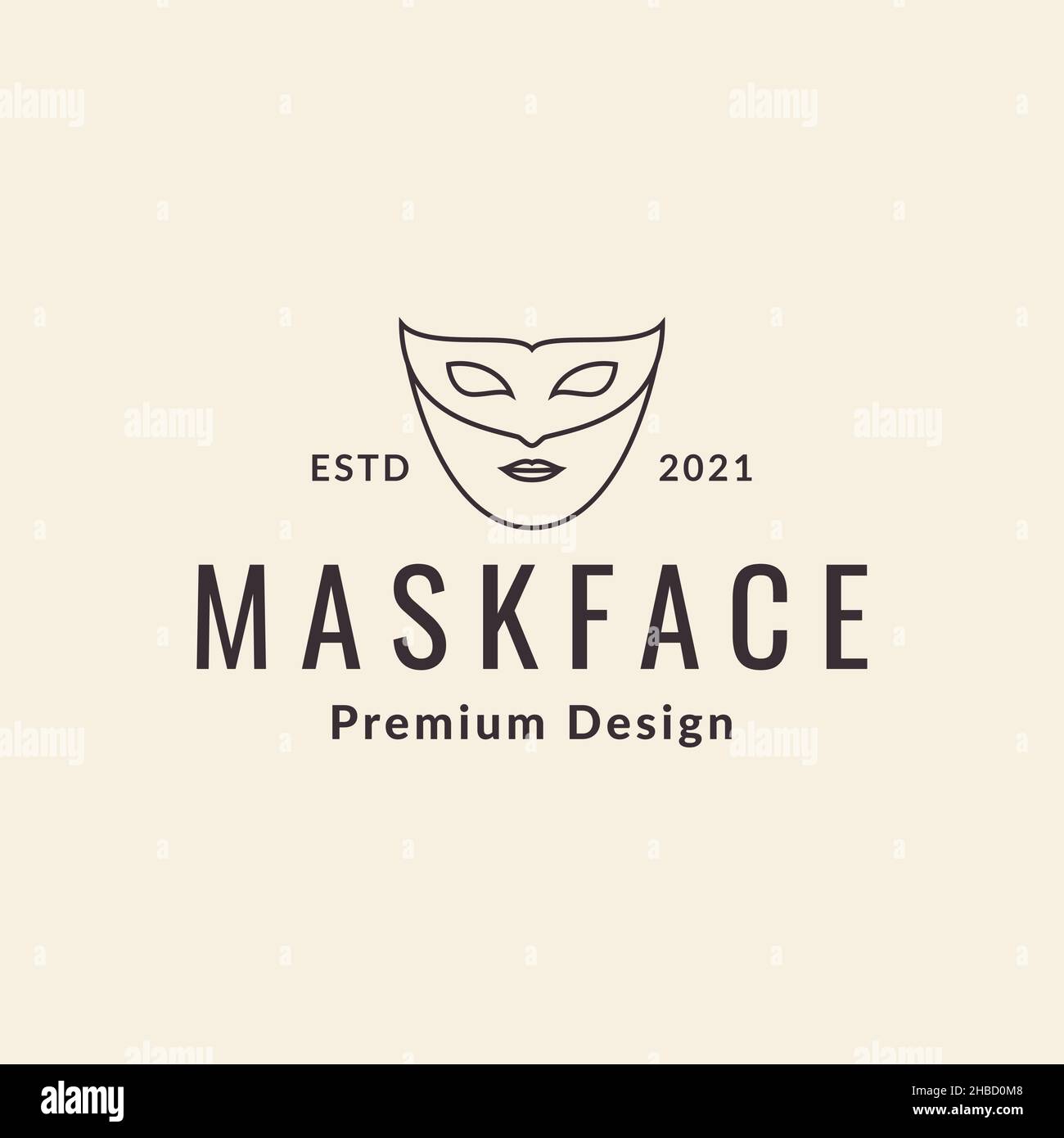 mask woman face carnival logo design vector graphic symbol icon sign illustration creative idea Stock Vector