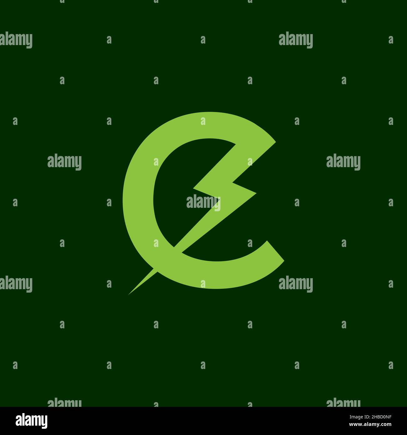 letter e leaf green electric logo design vector graphic symbol icon ...
