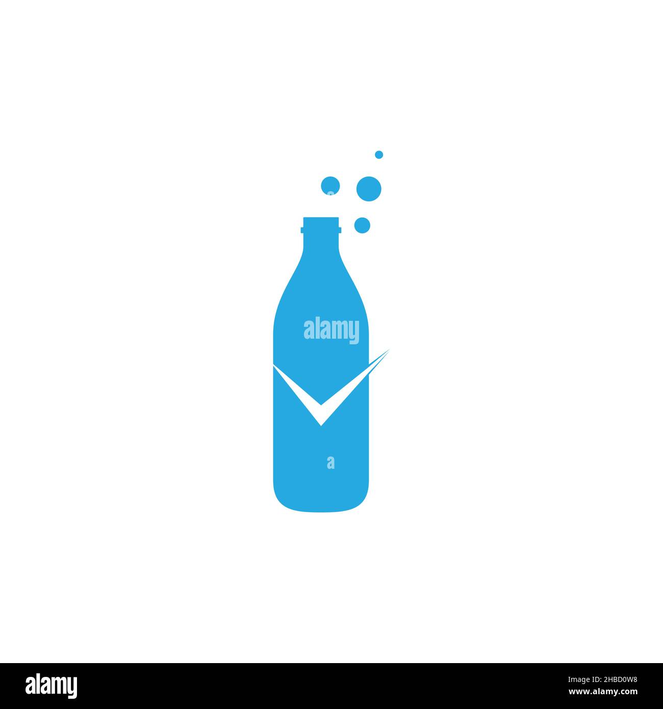 bottle plastic with check mark logo design vector graphic symbol icon