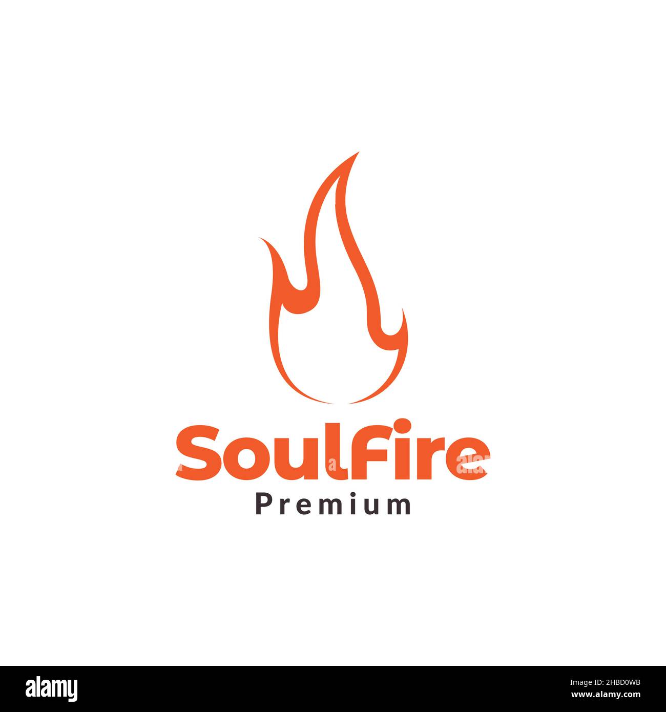 minimal fire flame soul logo design vector graphic symbol icon sign illustration creative idea Stock Vector