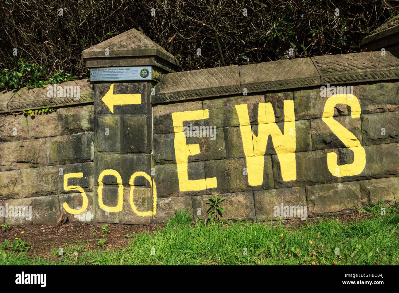 Restored EWS sign. Buncer Lane, Blackburn Stock Photo Alamy