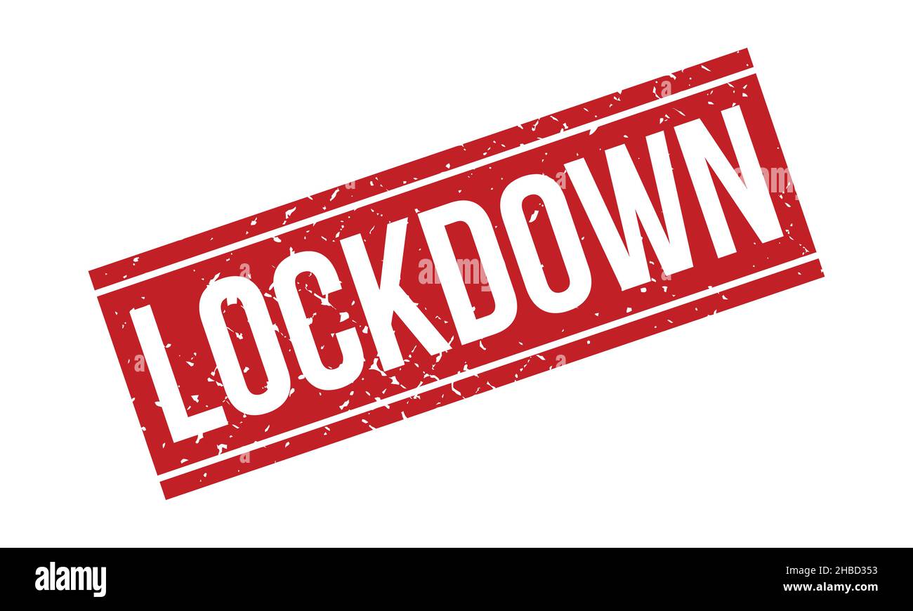 Lockdown Rubber Stamp. Red Lockdown Rubber Grunge Stamp Seal Vector Illustration - Vector Stock Vector